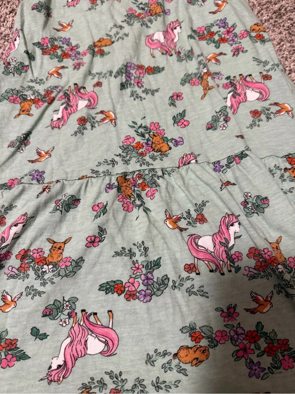 H&M Mint Green Unicorn & Floral Summer Dress